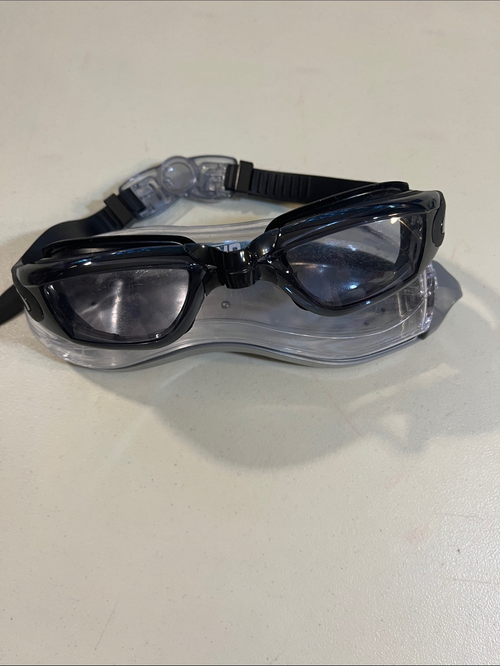 Sleek Black Women's Swim Goggles with Clear Lenses